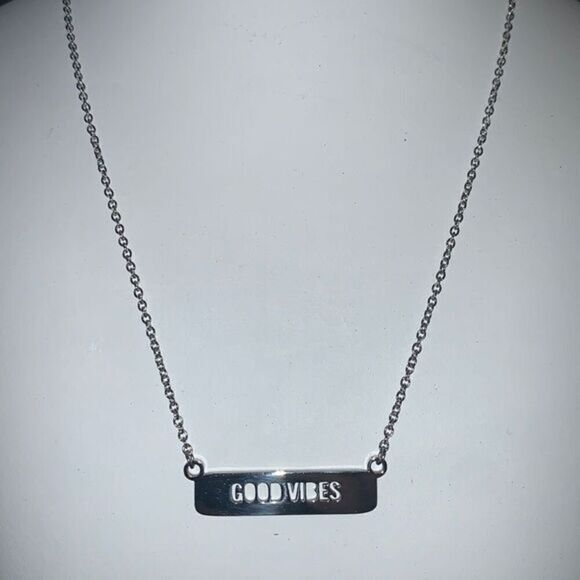 Silver Necklace “Good Vibes” - Picture 1 of 4
